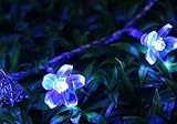 RioRand®サクラの花　LEDストリングライト　イルミネーションLEDライト　乾電池式 庭、クリスマス、パーティー、結婚式の場合に効果抜群！ (ブルー, 4メートルLED40個付き)