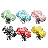 SunniMix ヨーロッパ　ヴィンテージ　スタイル　陶器　ドア　食器棚　引き出し　キャビネット　キャベツ　ノブ　ハンドル　6個　