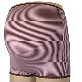 ネトゥル 2ウェイボーダー柄ベルト内蔵タイプマタニティガードル L ブラウン 4838