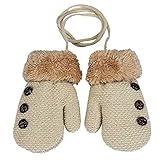 Seliyi 子供用 てぶくろ 手袋 紐付き 防寒ミトン キッズ 子ども スキー そり 雪遊び お散歩 防寒 秋冬 幼稚園 保育園 小学生 あったか