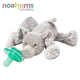 Nookums おしゃぶりホルダー ぬいぐるみ おしゃぶり付き (ぞう) [並行輸入品]