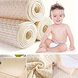 MBJERRY Infant Bamboo Fiber Waterproof Changing Pad - Natural Organic Cotton Mattress Pad Cover - Re
