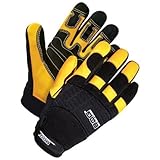 Bob Dale 20-1-10002-M Performance Rope/Rescue Glove with Grain Deerskin Rubberneck Palm, Medium, Bla