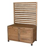 SINAPP プランター付きフェンス 木製 目隠しガーデニング ベンチ SIK2054 ライトブラウン