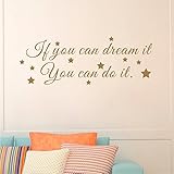 Battoo壁デカール引用 – If you can dream it you can do it – インスピレーションビニールアートステッカー少年少女キッズ子供部屋ベビールームDecor 21"h