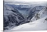 Francesco tremoladaプレミアムシックラップキャンバス壁アート印刷題名イタリア、ヴァッレ・ダオスタ、Alps、Courmayeur ValleyスキーDown the Marbree、