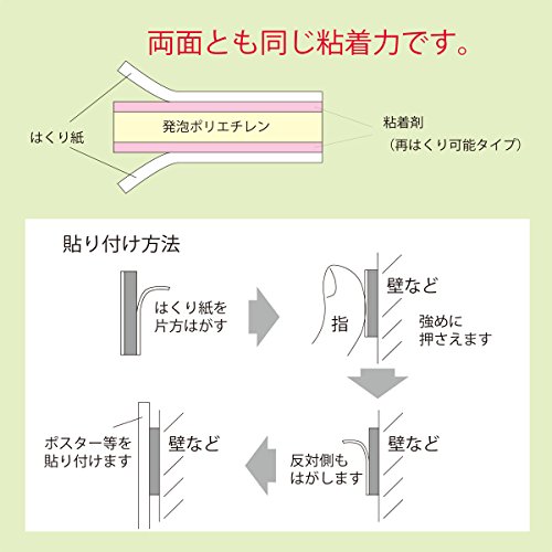 手でカット ちぎっテープ はがせる クッション 両面テープ 凸凹面 壁紙 対応 テープタイプ 10枚入り 文具百貨