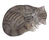 ガーデン オブジェ・置物 （キャット×眠り×グレー） QYL-0080
