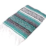(モリーナインディアンブランケット) Molina Indian Blanket/ 1/2 Size Mexican Blanket/ハーフサイズメキシカンブランケット[約183×61cm]TEAL