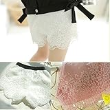 【即納】(韓国スタイル子供服) 花柄パンツ ショートパンツキッズ 女の子レギンス 総レース ゴムウェイスト 全2色100 110 120 130 140 pink,130