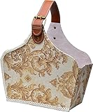あまの 収納バッグ ダマスク柄 手付マガジンラック ゴールド