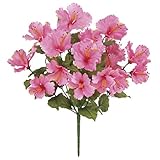 造花　トロピカルハイビスカスブッシュ -x16　（ピンク）