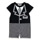 ベビー 子供服 半袖 カバーオール フォーマル ロンパース スーツ ネクタイ サスペンダー プリント トロンプ ブラック 90cm 20563206BK90
