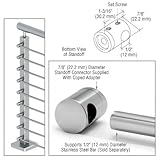 Polishedステンレス左エンドスタンドオフコネクターフラットバック