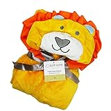 Relief and trust 赤ちゃん タオル ベビー 毛布 タオル こども ポンチョ アニマル かわいい キュート さらさら ふわふわ フード付き (ライオン)