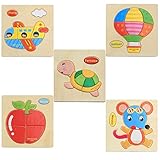 【ノーブランド品】木製　漫画の平面　マウスの形　パズル　子供　赤ちゃん　知育玩具　飾り　贈り物