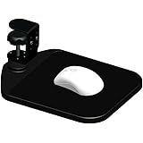 アームレスト マウステーブル リストレストクランプ式 360°回転 硬質プラスチック製 テーブルの下に 肘掛け パソコン デスク用 (ブラック)