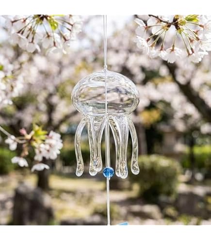 Amazon.co.jp: くらげ風鈴 カラフル ガラス細工 タクグラス クラゲ風鈴