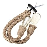 KINGSO E26 レトロ ランプホルダー 麻ロープライン ペンダント ランプ 1mワイヤー 電球なし 双頭