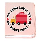 CafePress – My Mimi Loves Me Baby Blanket – スーパーソフトベビー毛布、新生児おくるみ ピンク 12318231986832E
