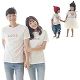 [Veroman] 親子コーデ キッズ Tシャツ リンクコーデ (8号 ハート柄)