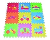Transportation Puzzles Play Mat 9-tile EVA Foam Rainbow Floor by Poco Divo by POCO DIVO [並行輸入品]