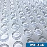 Rokハードウェア120個パッククリアラウンド自己粘着ラバーパッドバンパー0.375インチのホームキッチンガラス足引き出しキャビネットドア