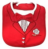 ベビースタイ ビブ よだれかけ　レッドスーツ　タキシード 蝶ネクタイ