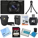 Sony DSC-RX100 20.2 MP Exmor CMOS Sensor Digital Camera with 3.6x Zoom BUNDLE with Sony 32GB High Sp