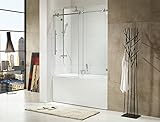 Paragon Bath 0 asbs03モダン – Trident – プレミアム3 / 8で。( 10 mm厚)クリア強化ガラス、サイズ: 59 1 / 2 in。w x 62 in。Hで、フレー