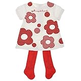 アガタ・ルイス・デ・ラ・プラダ ベビー Agatha Ruiz de la Prada Baby お花いっぱいの半袖ニットワンピとタイツ 24M