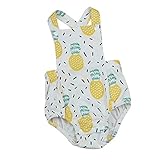 Lutents ベビー服 ロンパース カバーオール サロペット プリント柄 パイナップル柄 女の子 カジュアル 快適 着心地良い 歩行服 パジャマ 新生児 出産祝いプレゼント 可愛い オシャレ