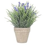 WINOMO ホームガーデンの装飾のためのポットの人工花のラベンダーの手配（青）