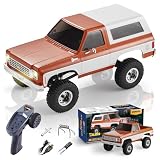 BEEZRC FMS 1/24 RCクローラー スマッシャー S FCX24S モンスタートラック V2 RTR 4WD 2.4GHz つや消し8km/h ミニRCオフロードトラック LEDライト付き(ブルー)