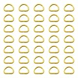 Swpeet 150個 5/8インチ - 15mm ゴールド 多目的メタルDリング 半円 Dリング ハードウェアバッグ リング ハンドDIYアクセサリー(ゴールド、5/8インチ)