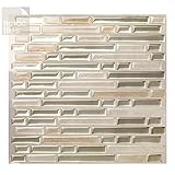 (10) - Tic Tac Tile - High Quality Mosaic Peel and Stick Wall Tile in Random Brick Metal Sand (10)