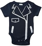 Chubs Moto、ユニセックスベビーボディスーツ、オートバイジャケット、ベビーBiker Clothes、面白いベビーシャワーギフト US サイズ: M カラー: ブラック