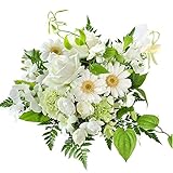 花由 ボリュームUPアレンジ・ラウンド－ホワイトメイン【マケプレお急ぎ便】季節のおまかせ アレンジメントフラワー 生花 誕生日プレゼント フラワーアレンジメント ギフト お祝い 花