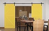 素朴なブラックスライディングバーン木製ドア用金具 曲げ直線インテリアスライディング木製クローゼットドアスライディングトラックキット  13.2ft rough track kit ブラック BD254