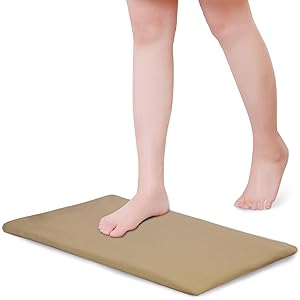 Zerohub 珪藻土 バスマット ソフトタイプ 割れない 珪藻土マット 瞬間吸水 足ふきマット カバー洗える 手入れ簡単(カーキ, 50×30)