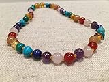 Baltic Essentials 12.5 inch Baltic Amber Necklace Rainbow Honey Amber Pink Rose Quartz Red Agate Ame