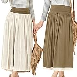 Sweet Mommy リバーシブル マキシスカート コットンシフォン×しっとりレーヨン ウエストリブ アースカラー ママのための短めプチマキシ 大人カジュアル 体型カバー 楽ちん リゾート マママキ