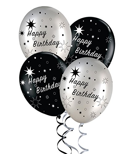 (40/Pack Black Silver Balloons)- Black/Silver Glitz 21st Classy Birthday Bunting Flags, Special Occasion, Party Decoration - Bunting Flags One Sided 3.7m - Boys/Girls Birthday Supplies. (40/Pack Black Silver Balloons)の表紙