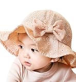 Sumolux Toddlers Babyガールズ花柄リボンメッシュLarge Brimmed Sun保護フロッピー帽子コットン レッド