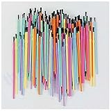Lot of 100 – プラスチックワークショップ&アーティストクラフトペイントブラシ。アソートカラー