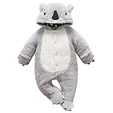 ベビーロンパース Hosam 子供服 赤ちゃん 男の子 女の子 コスチューム 動物 可愛い 柔らかい 室内 超暖かい 冬衣装 子供の誕生日プレゼント 出産お祝い (66, コアラ)