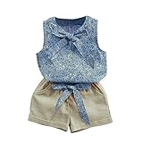 ガールズ上下セット服　子供上下セット服　女の子用服 夏 花　ショートパンツ 女の甘い袖無し花柄Tシャツ上着+ショートパンツセット服 二点セット　 春夏 可愛い ベビ用服　 柔らかい おしゃれ　ノースリ