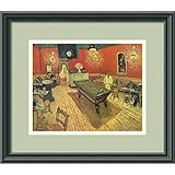 夜のカフェ、1888年Framed壁アートby Vincent Van Gogh – 15.46 W x 13.46h in。 16" X 14" レッド DSW01141