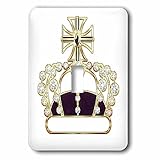 Anne Marie Baugh – Crowns – Fauxゴールド、パープル、と人造ダイヤモンドロイヤルクラウン – 照明スイッチカバー – シングルトグルスイッチ( LSP _ 239882 