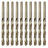 uxcell ツイストドリルビット　ドリル刃　HSS-CO　3.9mm x 45mm　ストレートシャンク　10枚入り